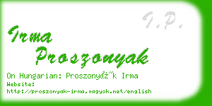 irma proszonyak business card